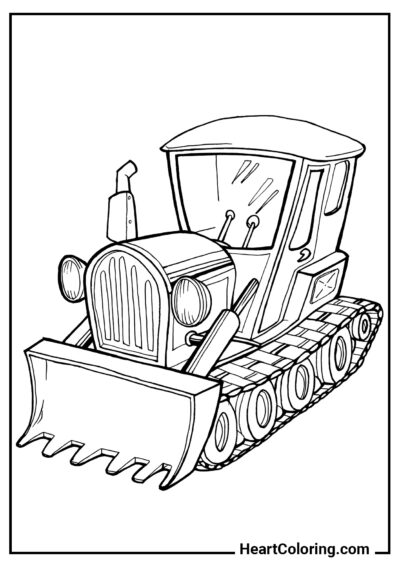 Chenille - Coloriage Tracteur