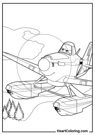 Dusty Crophopper - Dibujos de Aviones para Colorear