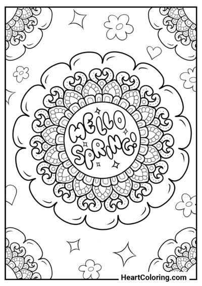 Bonjour le printemps - Coloriages de Printemps