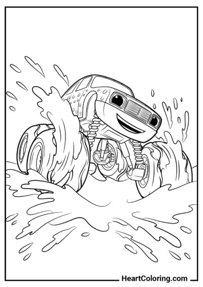 Pickle in the dirt - Blaze and the  Monster Machines Coloring Pages