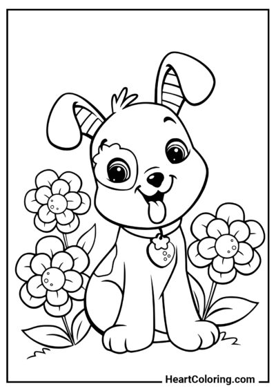 Merveilleux chiot - Coloriages pour Filles