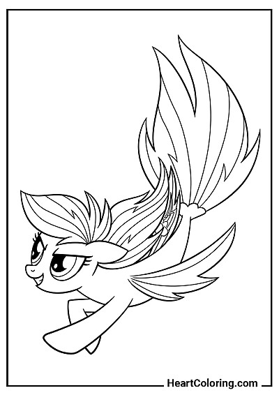 Online kolorowanka Rainbow Dash syrenka — koloruj bez ograniczeń
