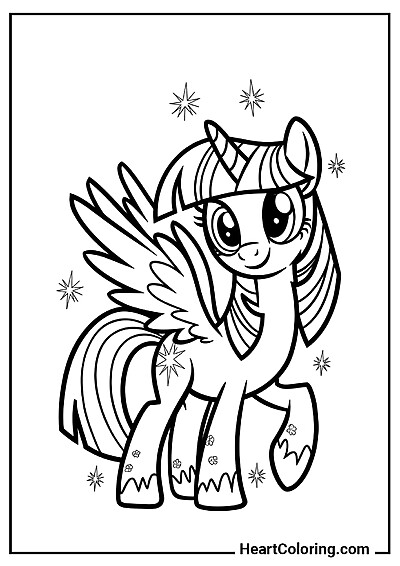 Radość dla dzieci: kolorowanka Twilight Sparkle pozująca