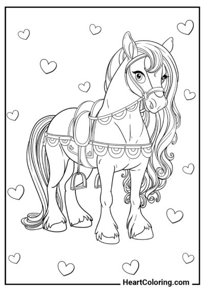 Hermoso pequeño pony - Dibujos de Caballos para colorear
