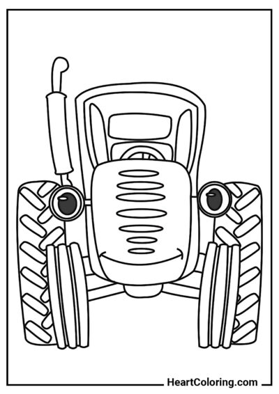 Blue tractor - Tractor Coloring Pages