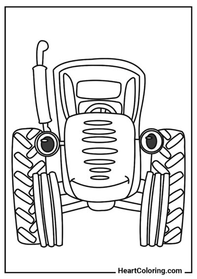 Blauer Traktor - Ausmalbilder Traktor