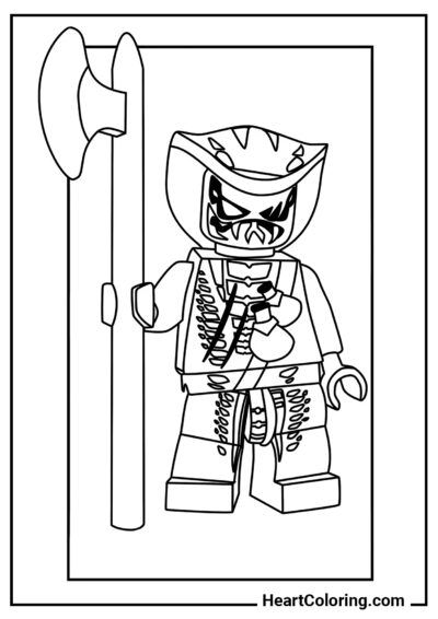 Lasha with an ax - LEGO Ninjago Coloring Pages