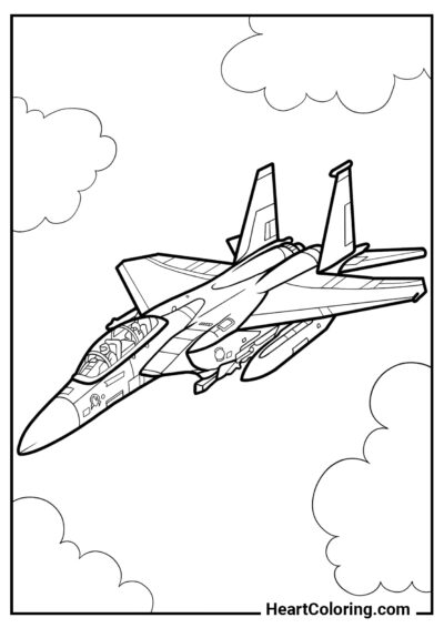 McDonnell Douglas F-15 « Aigle » - Coloriage Avion