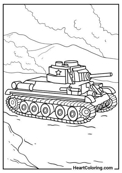 Tanque URSS T-34 - Desenhos de Tanque para Colorir
