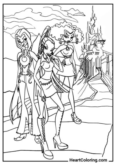 Les Trix - Coloriage Winx Club