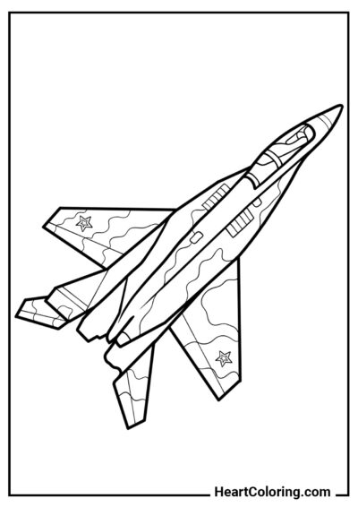 Aeronave militar rusa - Dibujos de Aviones para Colorear