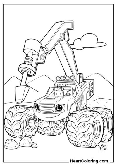 Blaze’s Jackhammer - Blaze and the  Monster Machines Coloring Pages