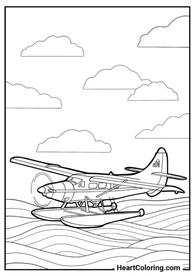 Hidroavião - Desenhos de Aviões para Colorir