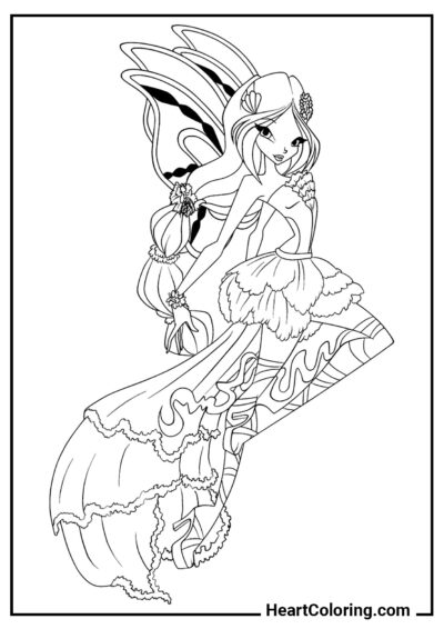 Harmonix de Flora - Coloriage Winx Club