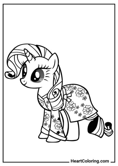 Nuevo traje de Rarity - Dibujos de My Little Pony para Colorear