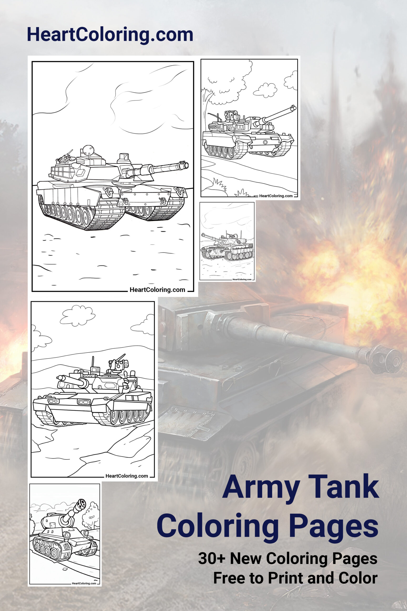 Tank Coloring Pages: Print on A4 and Download