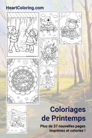 Coloriages gratuits sur le thème du printemps