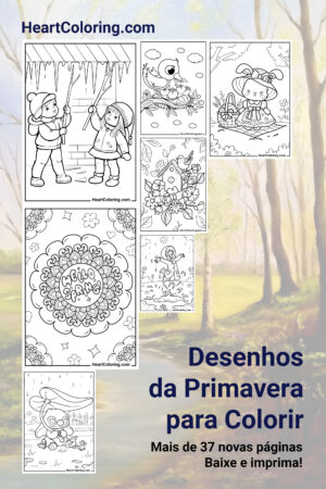 Páginas para colorir gratuitas sobre o tema primavera