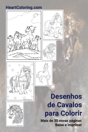 Desenhos de Cavalos para Colorir
