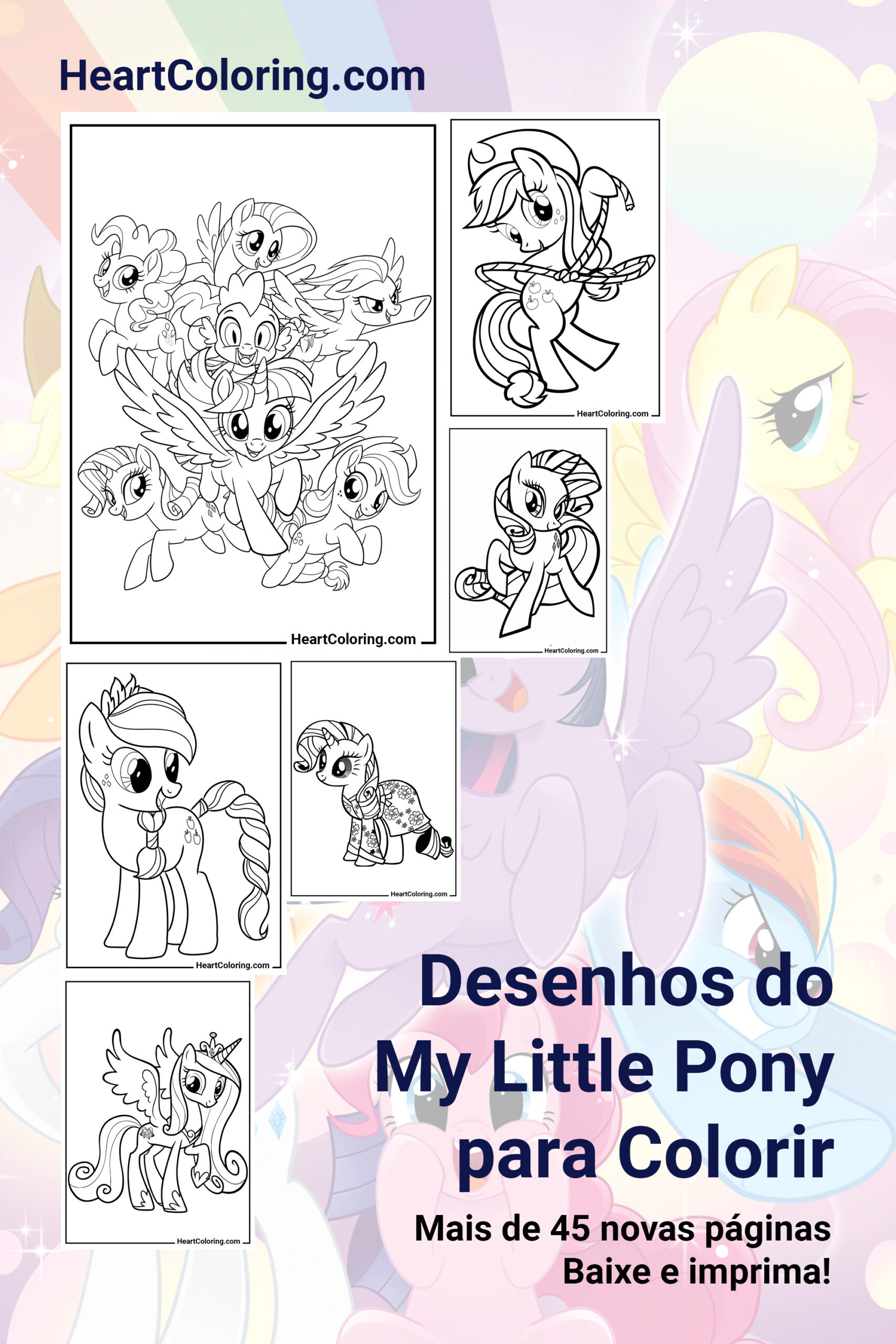 Desenhos para colorir de My Little Pony para impressão em A4