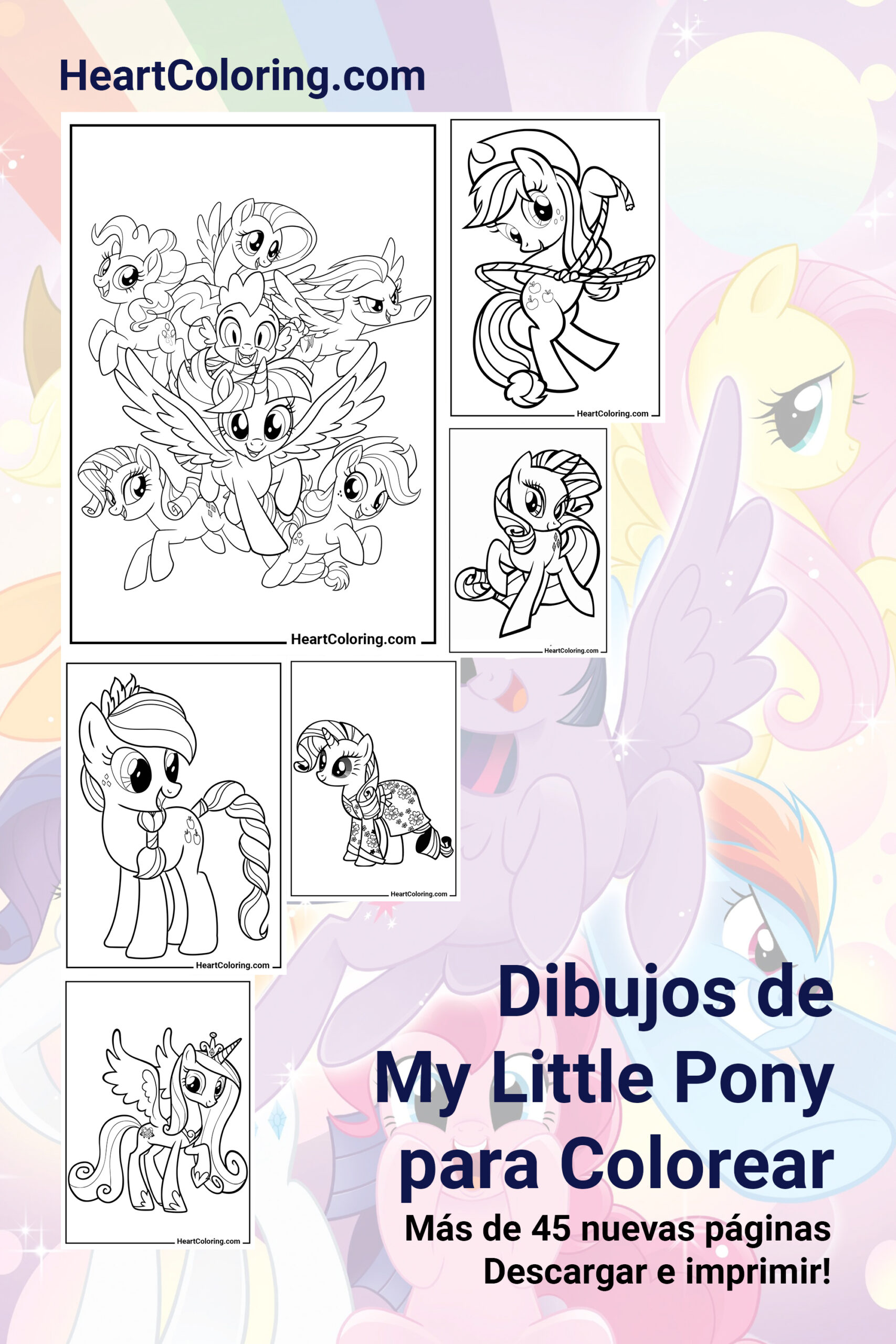 Dibujos para colorear de My Little Pony para imprimir en A4