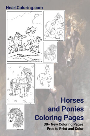 Best free coloring pages with Horses and Ponies