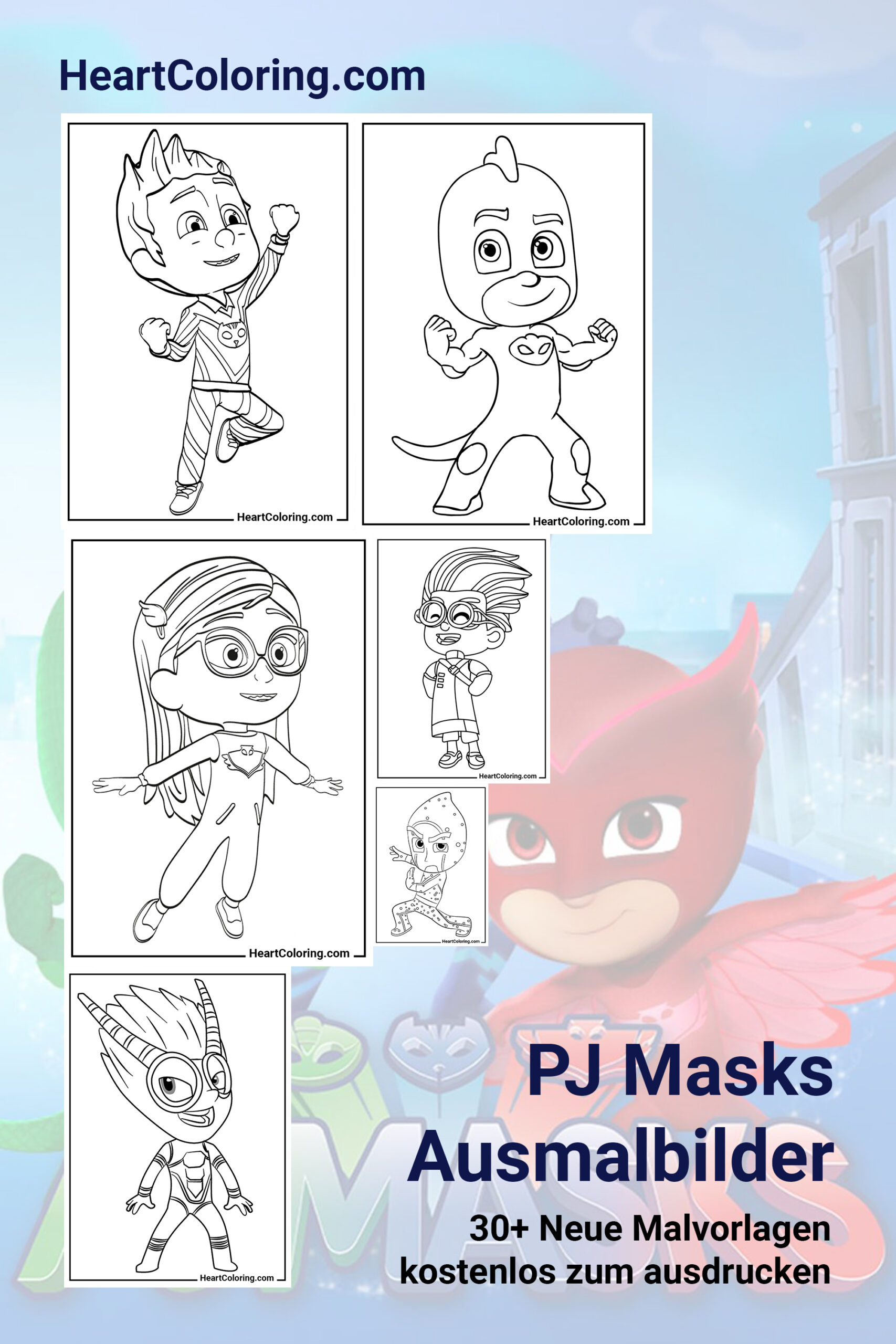 PJ Masks – Ausmalbilder für Kinder  HeartColoring