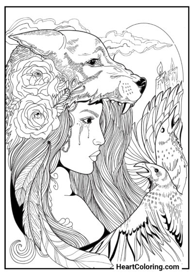 Forest Queen - Adult Coloring Pages