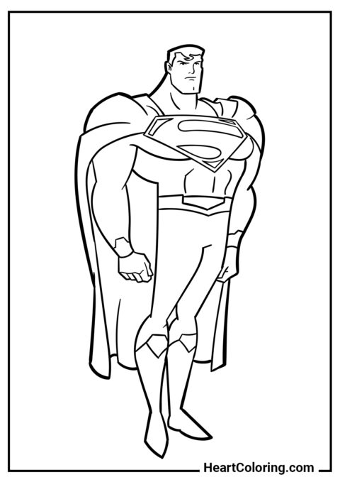 Magnifique Superman - Coloriage Superman