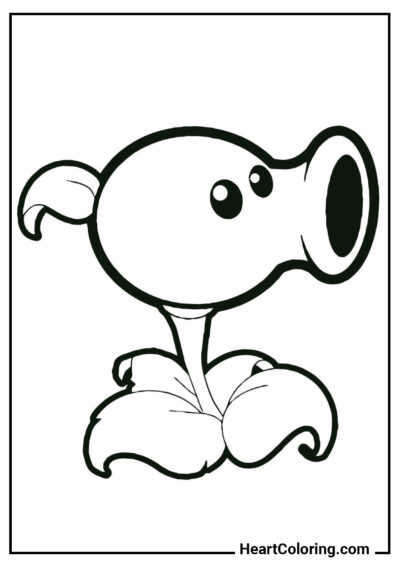 Peashooter - Plants vs. Zombies Coloring Pages
