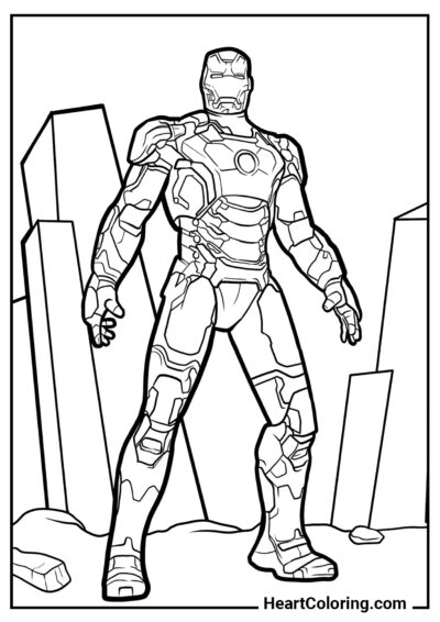 Bataille dans les montagnes - Coloriages Iron Man