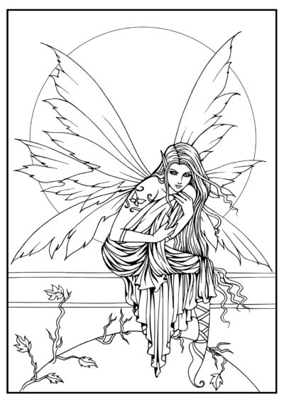 Beautiful fairy - Adult Coloring Pages