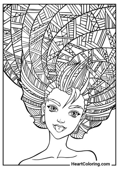 Fille heureuse - Coloriages Anti-stress