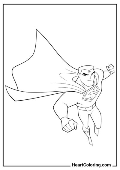 Preparándose para patear - Dibujos de Superman para Colorear