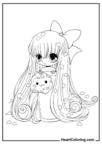 Girl in a glass - Anime Girl Coloring Pages