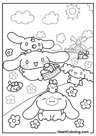 Picnic - Dibujos de Cinnamoroll para Colorear