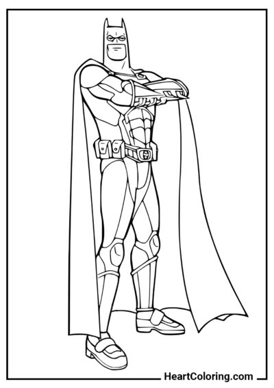 Pose de super-héros - Coloriages de Batman
