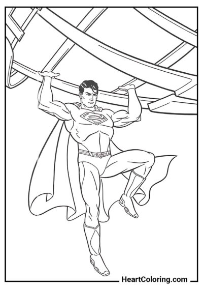 Superman au travail - Coloriage Superman