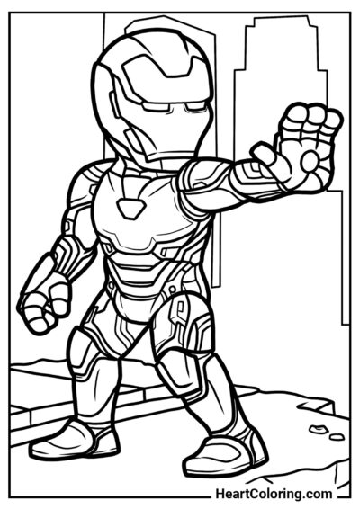 Chibi Iron Man - Desenhos do Homem de Ferro para Colorir