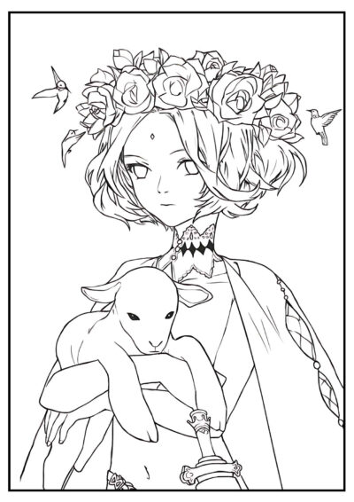 Conservationist - Anime Girl Coloring Pages