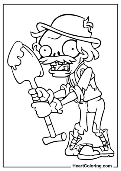Archaeologist Zombie - Plants vs. Zombies Coloring Pages