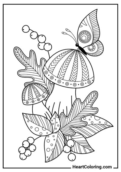 Mushrooms - AntiStress Coloring Pages