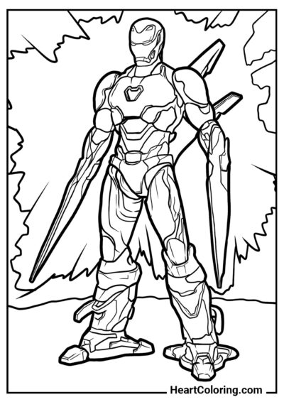 Vibranium swords - Iron Man Coloring Pages
