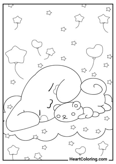 Cute sleepyhead - Cinnamoroll Coloring Pages