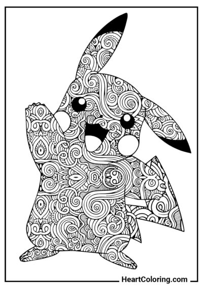 Pikachu - Desenhos Antiestresse para Colorir