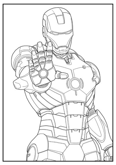 Tiro do Repulsor - Desenhos do Homem de Ferro para Colorir
