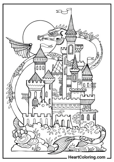 Castello meraviglioso - Disegni da Colorare per Adulti