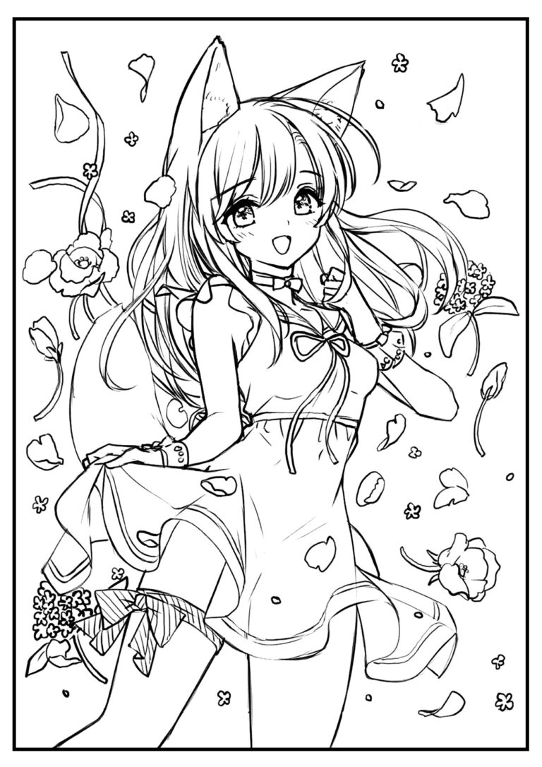 Anime Girl Coloring Pages Free to Print! HeartColoring