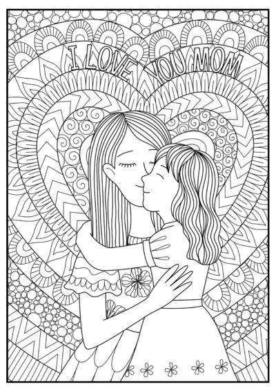 Mom and daughter - AntiStress Coloring Pages
