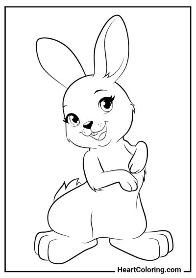 Shy little bunny - Bunnies and Rabbits Coloring Pages